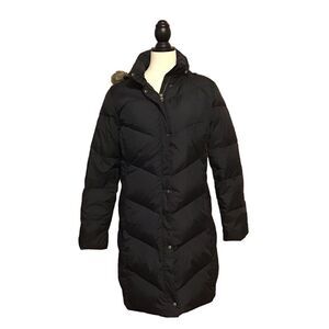 Women's Lands' End Navy Puffer Coat